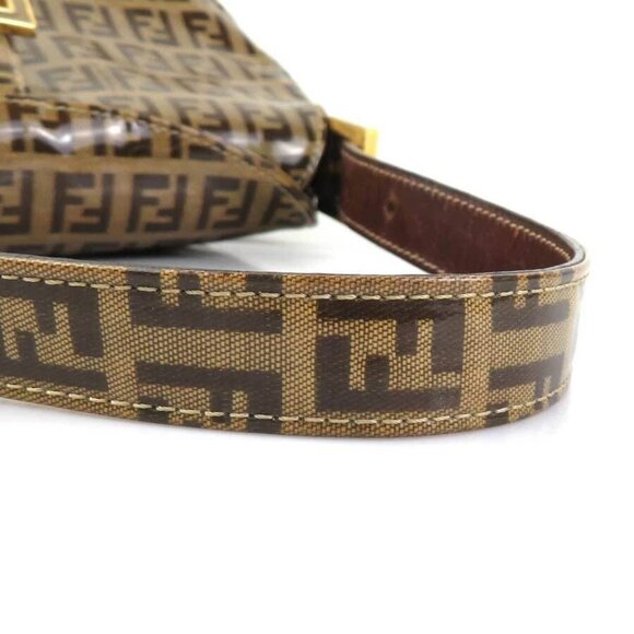 FENDI Zuccino Shoulder Bag Brown PVC/Goldtone - - Picture 13 of 14